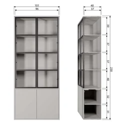 Hot Wohnzimmer Vitrinenschrank Edmonda Massivholzmöbel|Vitrinenschrank