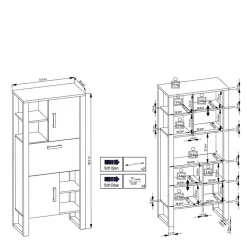 New Wohnzimmerschrank Besi Vitrinenschrank|Stauraumvitrinen