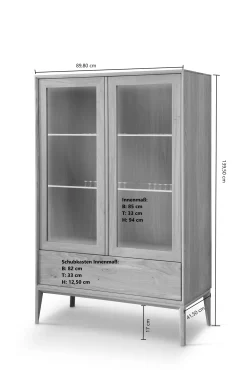 Wohnzimmervitrine modern Belafoma*Pharao24 Discount