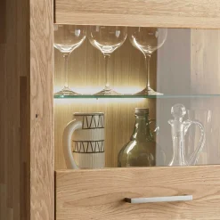 New Wohnzimmervitrine Wildeiche Divrina Massivholzmöbel|Vitrinenschrank