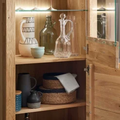 New Wohnzimmervitrine Wildeiche Divrina Massivholzmöbel|Vitrinenschrank