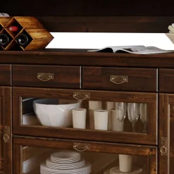 Best Wohnzimmervitrinenschrank Valhion Massivholz Schränke|Wohnzimmervitrinen