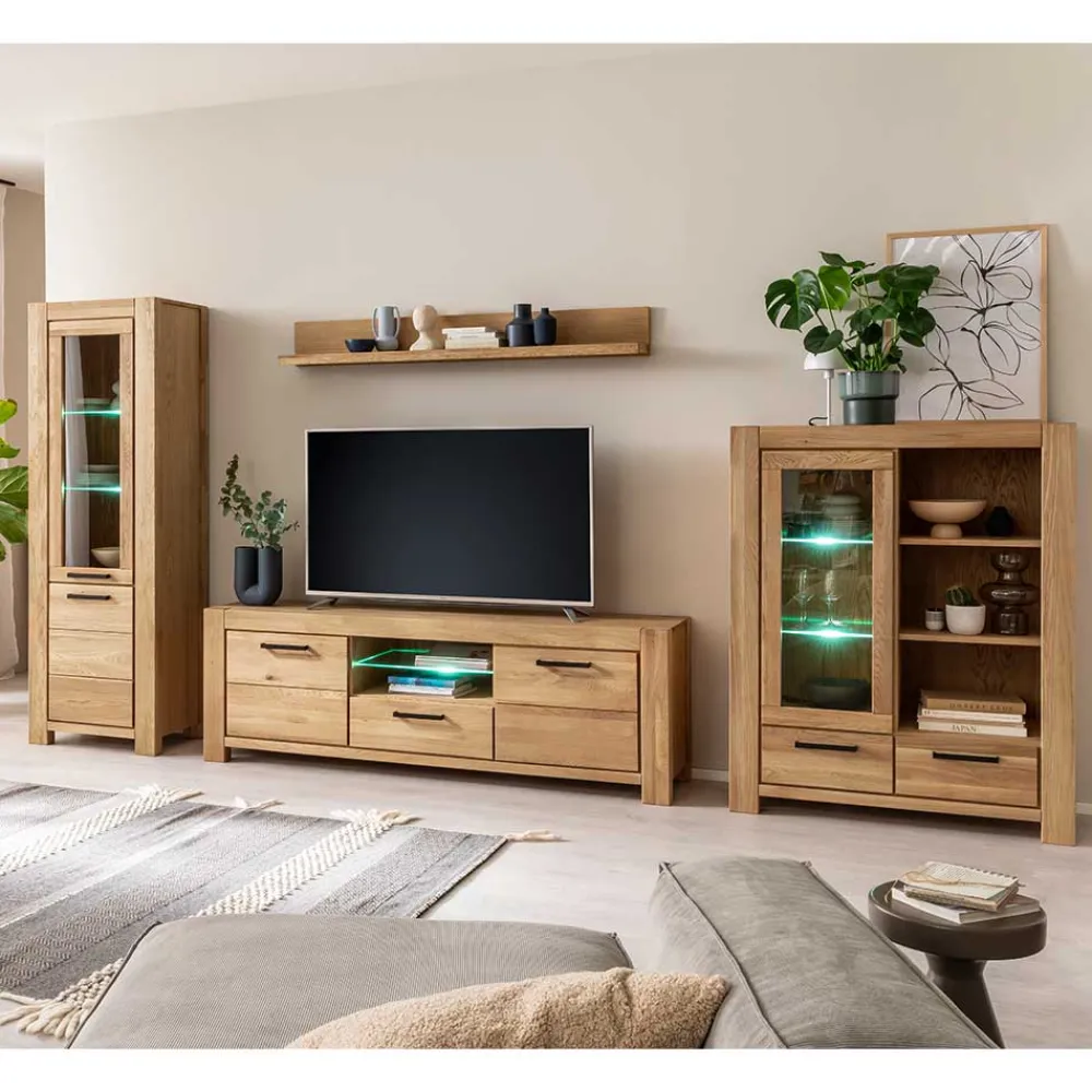 Wohnzimmerwohnwand Crystoga Wohnwand 350 Cm|Moderne Wohnwände