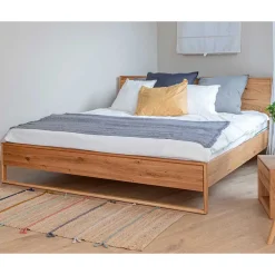 Best 140x200 cm Bett Eiche geölt Kojas Doppelbetten|Massivholzbetten