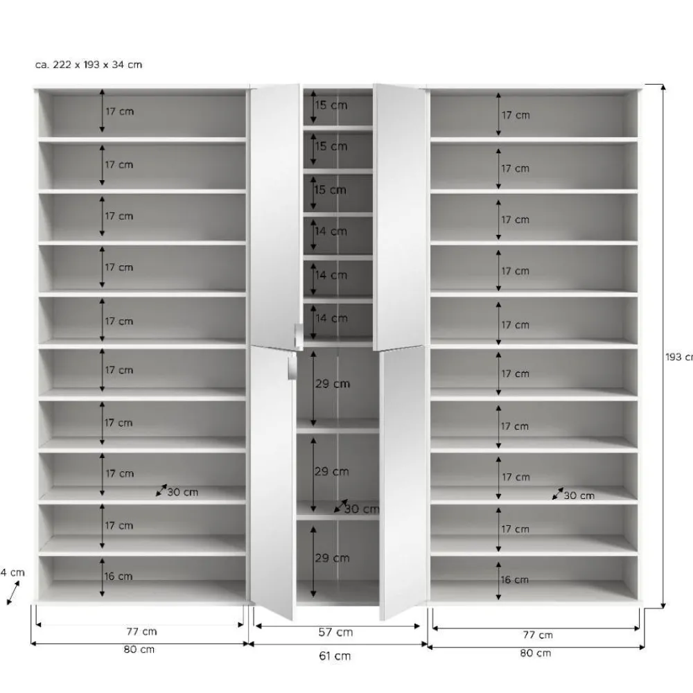 Discount XL Schuhschrank modern Ridonner Schuhschränke