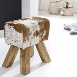 Ziegenfell Hocker Metallo*Pharao24