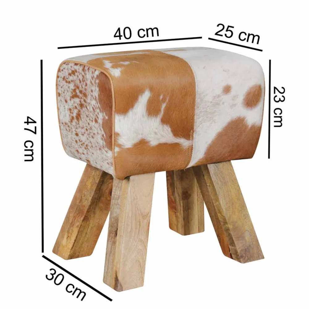 Ziegenfell Hocker Metallo*Pharao24