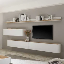 Zweifarbige Wohnwand Rascian Moderne Wohnwände|Wohnwand 350 Cm