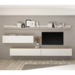 Zweifarbige Wohnwand Rascian Moderne Wohnwände|Wohnwand 350 Cm