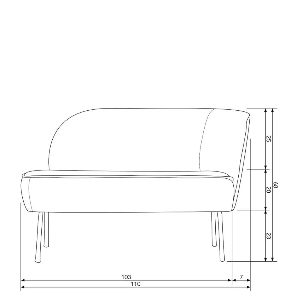 Outlet Zweisitzer Lounge Sofa Merkur Wohnzimmercouch|2 Sitzer Sofa