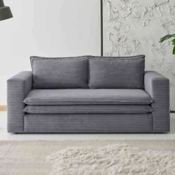 Outlet Zweisitzer Sofa Anthrazit Eltusa Wohnzimmercouch|2 Sitzer Sofa